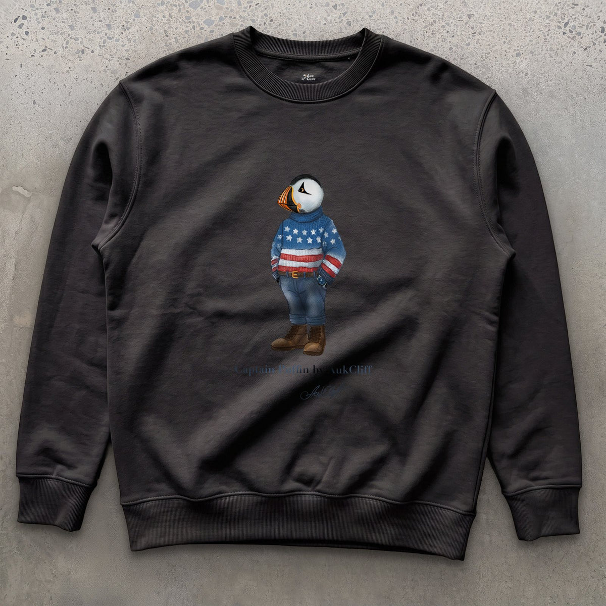 AukCliff Captain Puffin Sweatshirt Black / S Captain Puffin™ “USA Outfitter” Sweatshirt