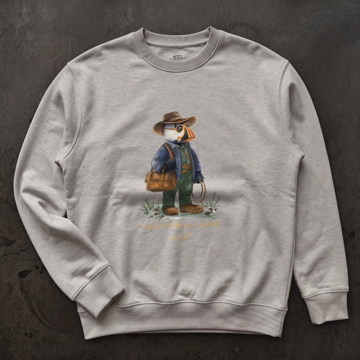 AukCliff Captain Puffin Sweatshirt Carbon Grey / S Captain Puffin™ Adventure Archaeologist Sweatshirt