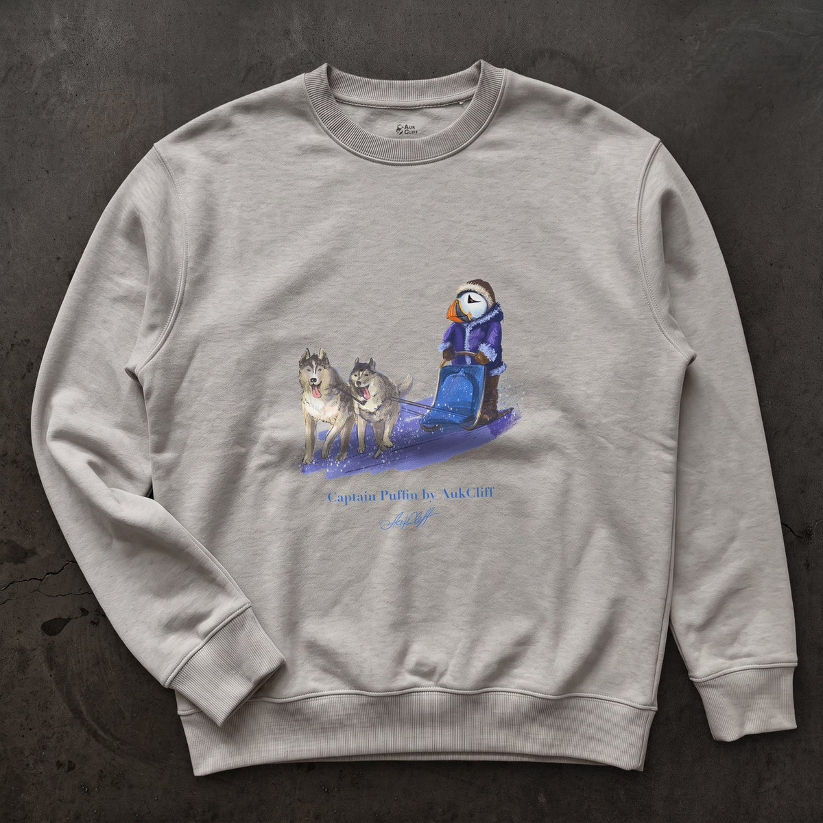 AukCliff Captain Puffin Sweatshirt Carbon Grey / S Captain Puffin™ Arctic Dog Sledder Sweatshirt