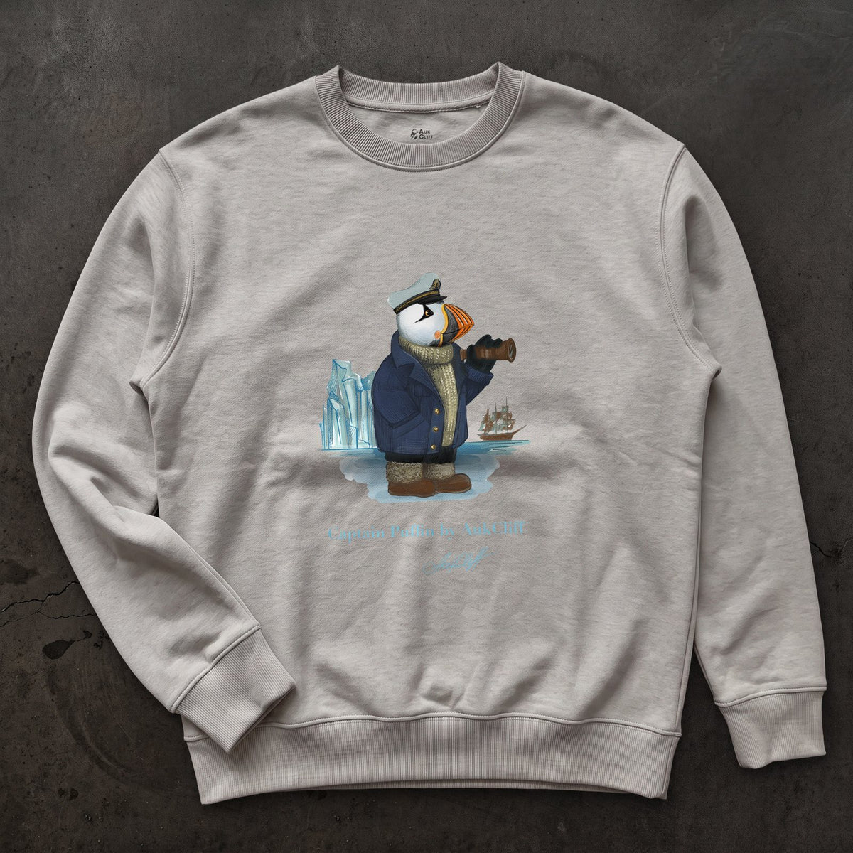 AukCliff Captain Puffin Sweatshirt Carbon Grey / S Captain Puffin™ Arctic Sailor Sweatshirt