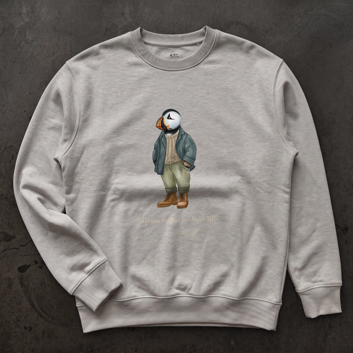 AukCliff® Captain Puffin Sweatshirt Carbon Grey / S Captain Puffin™ “Outdoor Heritage” Sweatshirt