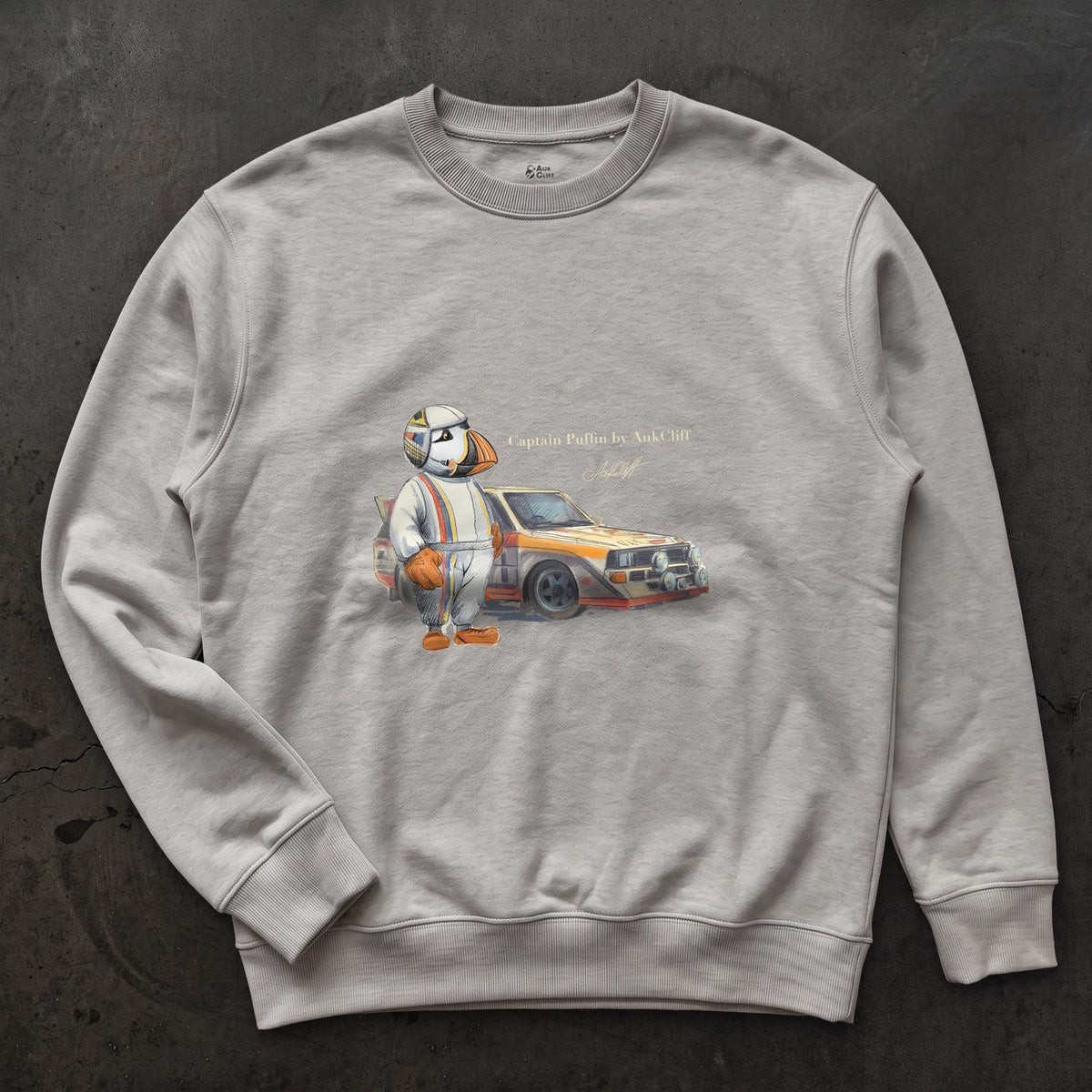 AukCliff Captain Puffin Sweatshirt Carbon Grey / S Captain Puffin™ Rally Driver Sweatshirt