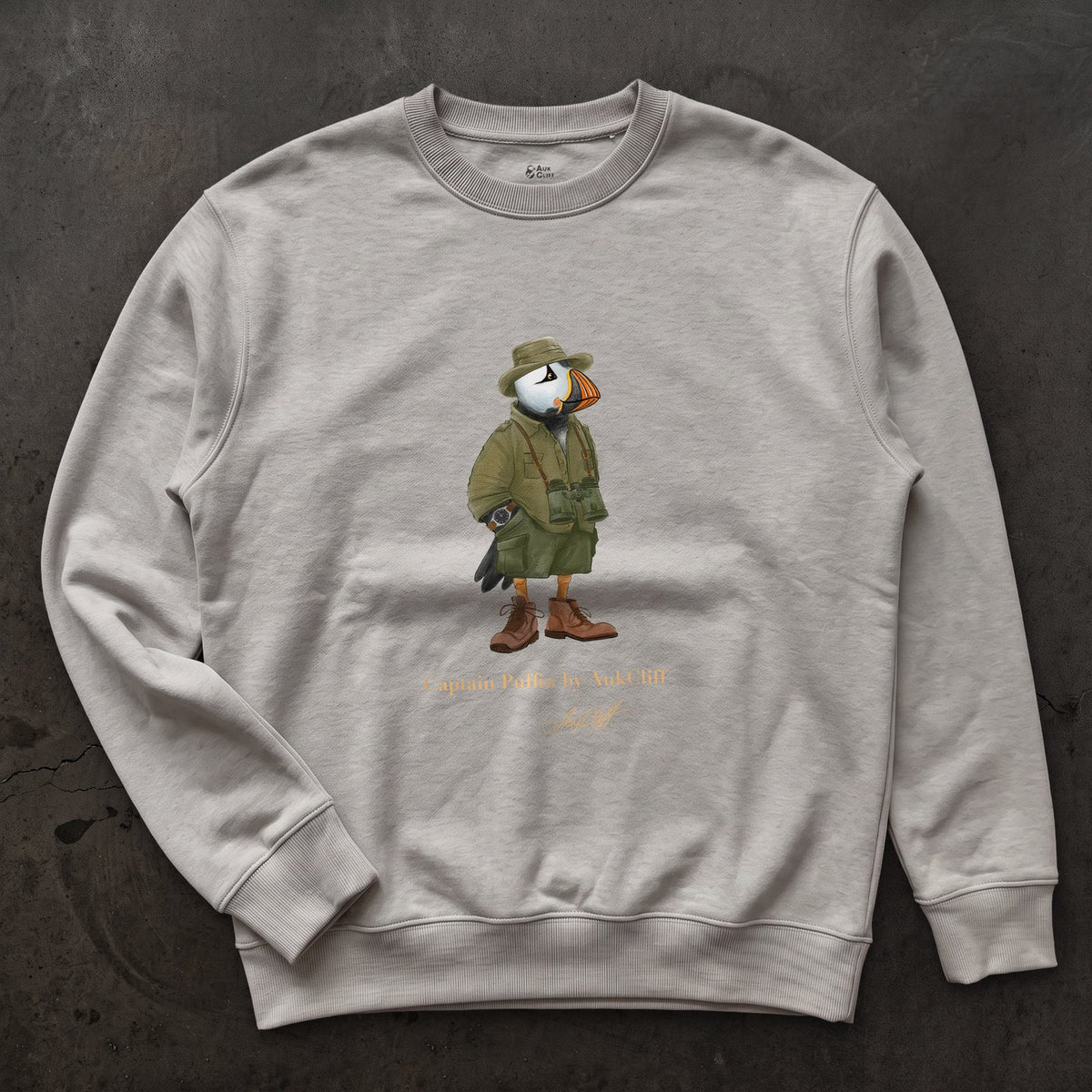 AukCliff Captain Puffin Sweatshirt Carbon Grey / S Captain Puffin™ Safari Explorer Sweatshirt