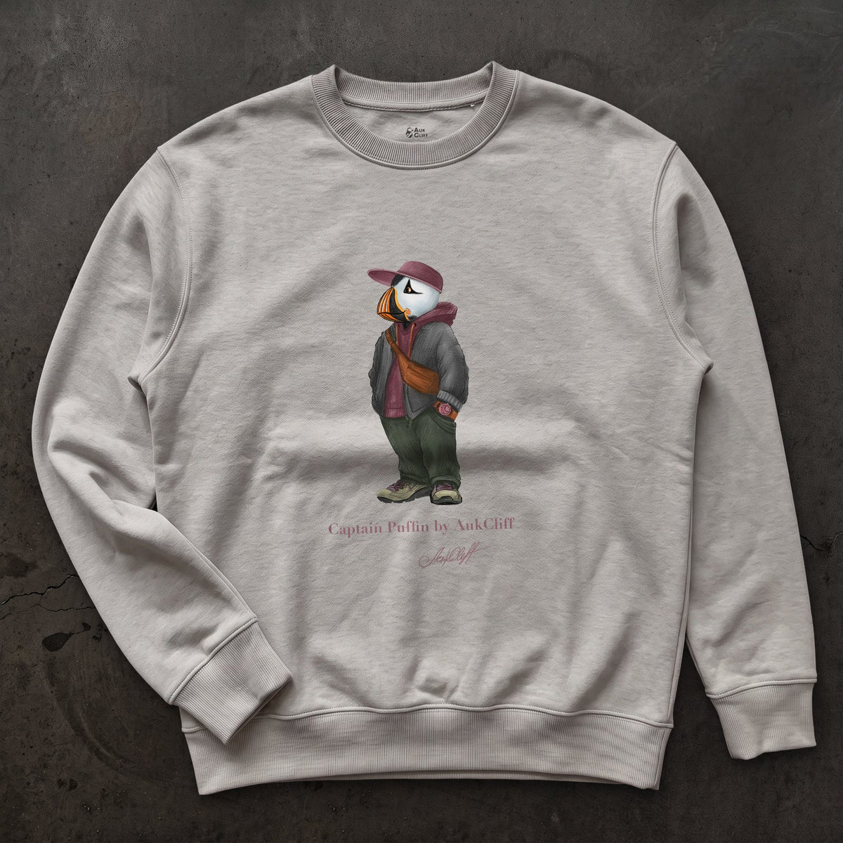 AukCliff Captain Puffin Sweatshirt Carbon Grey / S Captain Puffin™ “Streetwear Scout” Sweatshirt