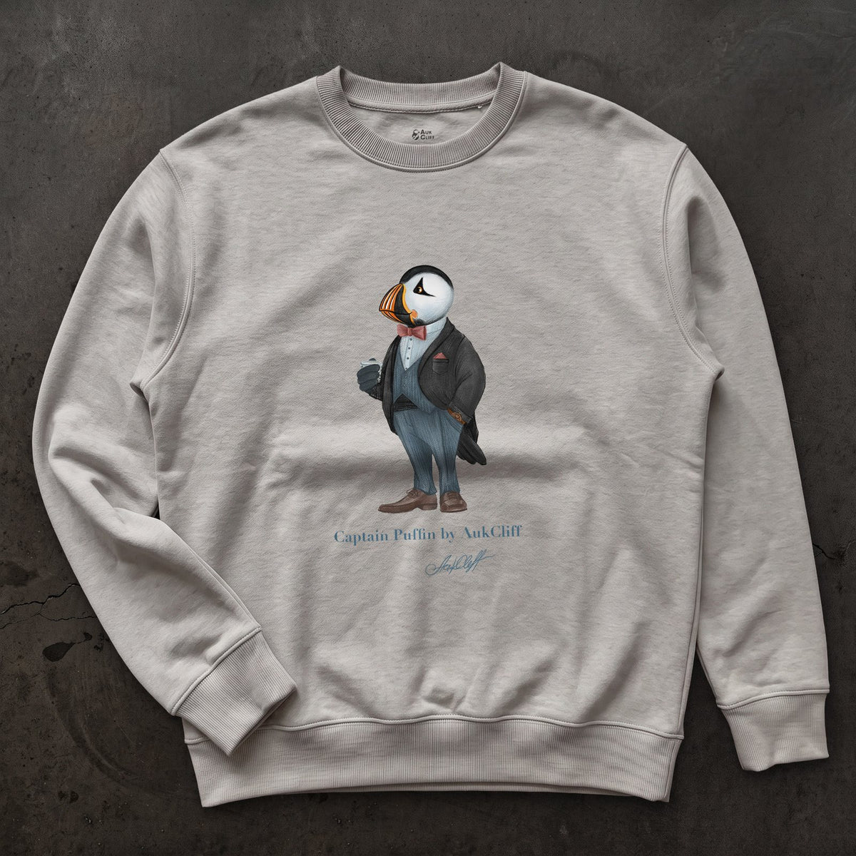 AukCliff Captain Puffin Sweatshirt Carbon Grey / S Captain Puffin™ “The Gentleman Adventurer” Sweatshirt