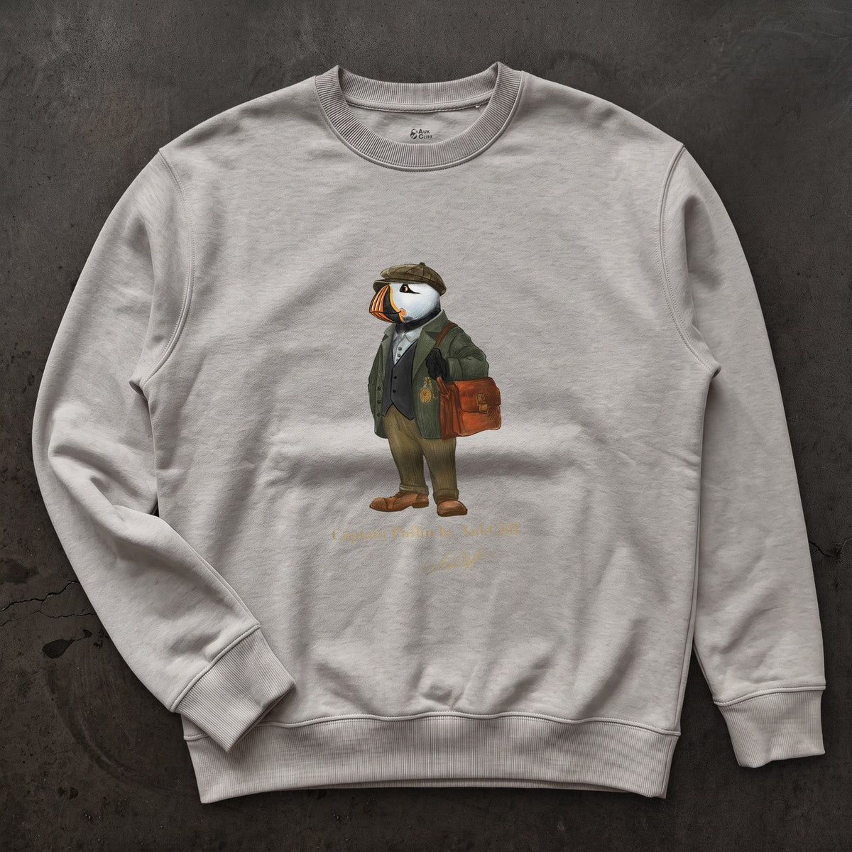 AukCliff Captain Puffin Sweatshirt Carbon Grey / S Captain Puffin™ “The Vintage Explorer” Sweatshirt