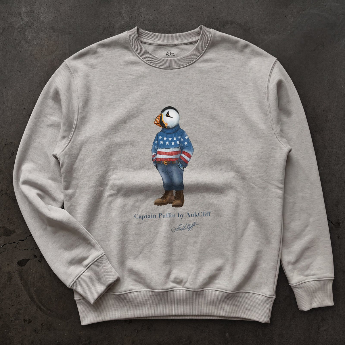 AukCliff Captain Puffin Sweatshirt Carbon Grey / S Captain Puffin™ “USA Outfitter” Sweatshirt