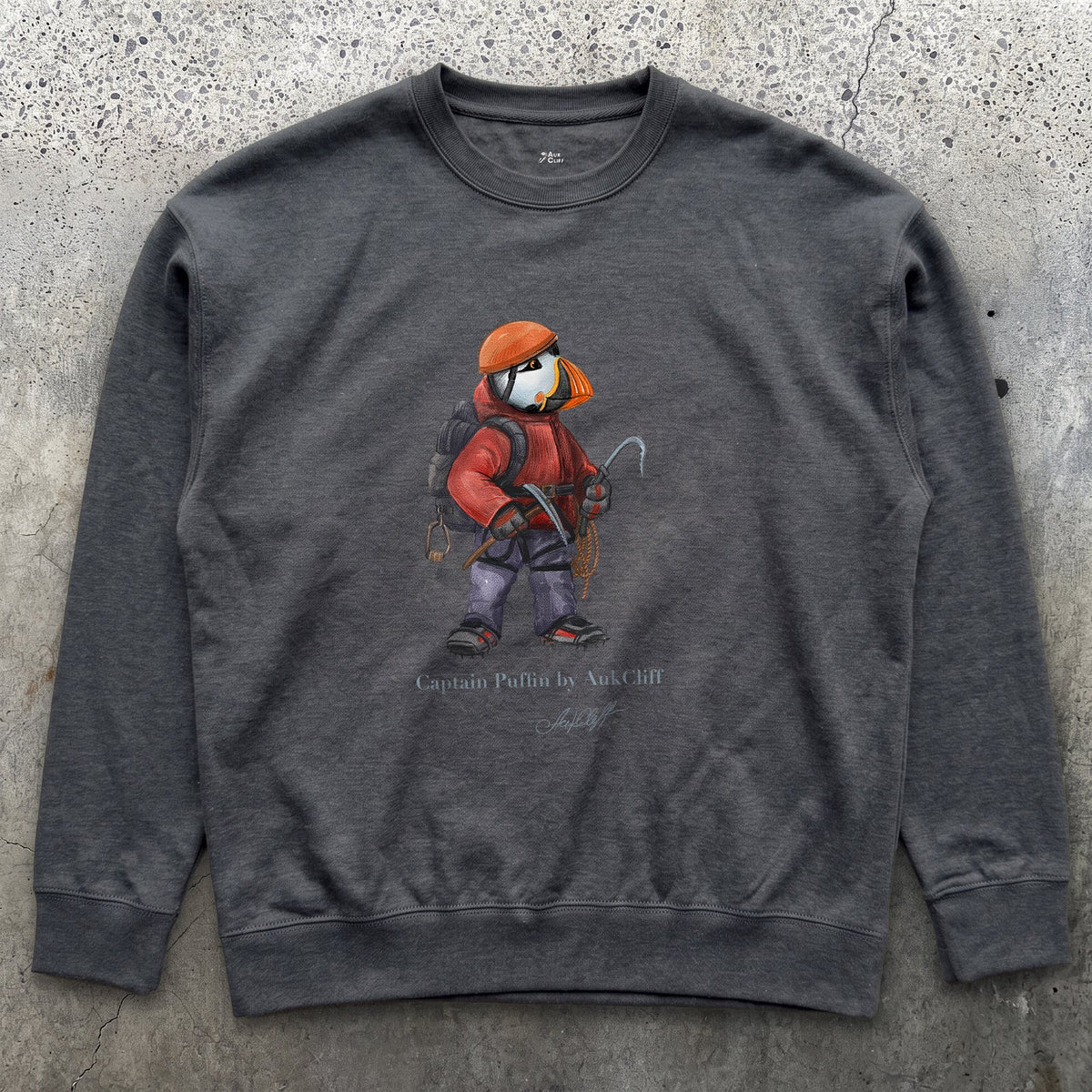 AukCliff Captain Puffin Sweatshirt Charcoal Heather / S Captain Puffin™ Ice Climber Sweatshirt