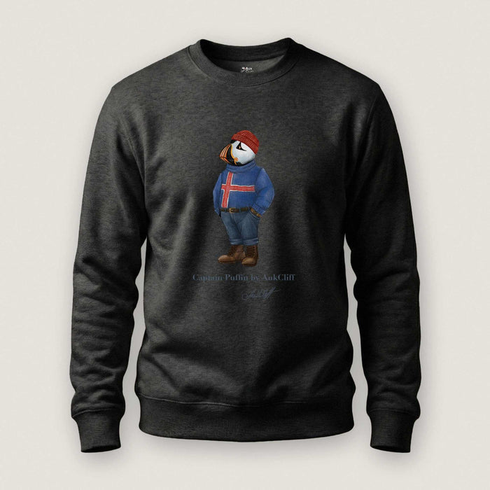 AukCliff Captain Puffin Sweatshirt Charcoal Heather / S Captain Puffin™ “Iceland Wanderer” Sweatshirt