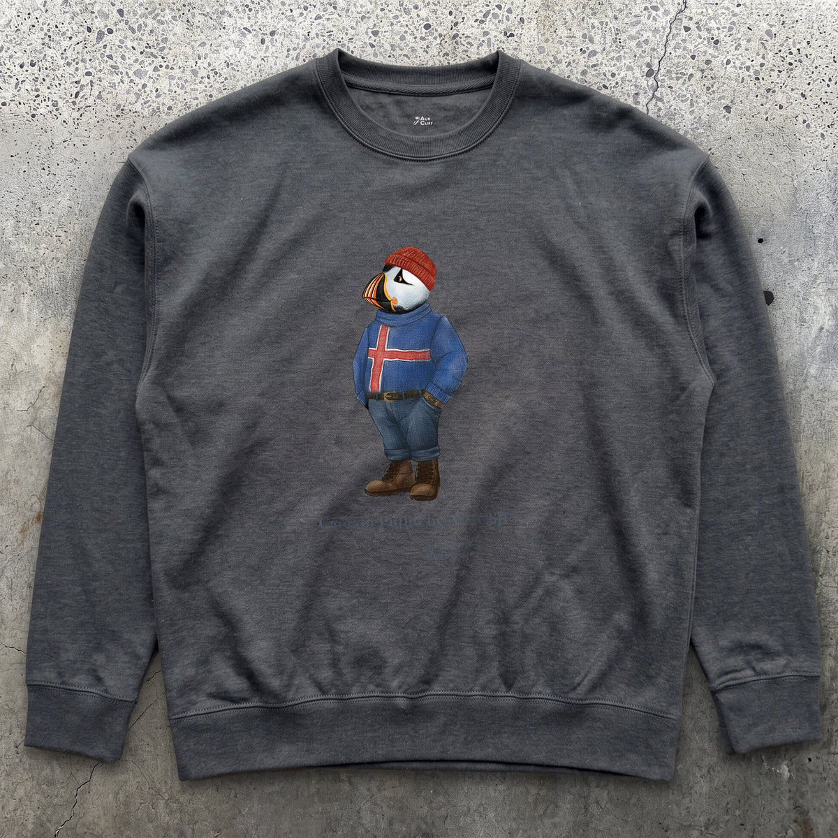 AukCliff Captain Puffin Sweatshirt Charcoal Heather / S Captain Puffin™ “Iceland Wanderer” Sweatshirt
