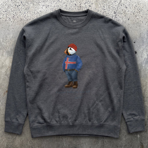 AukCliff Captain Puffin Sweatshirt Charcoal Heather / S Captain Puffin™ “Iceland Wanderer” Sweatshirt