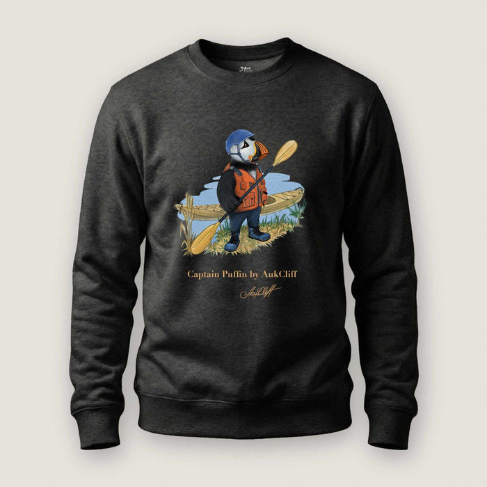 AukCliff Captain Puffin Sweatshirt Charcoal Heather / S Captain Puffin™ Kayaker Sweatshirt