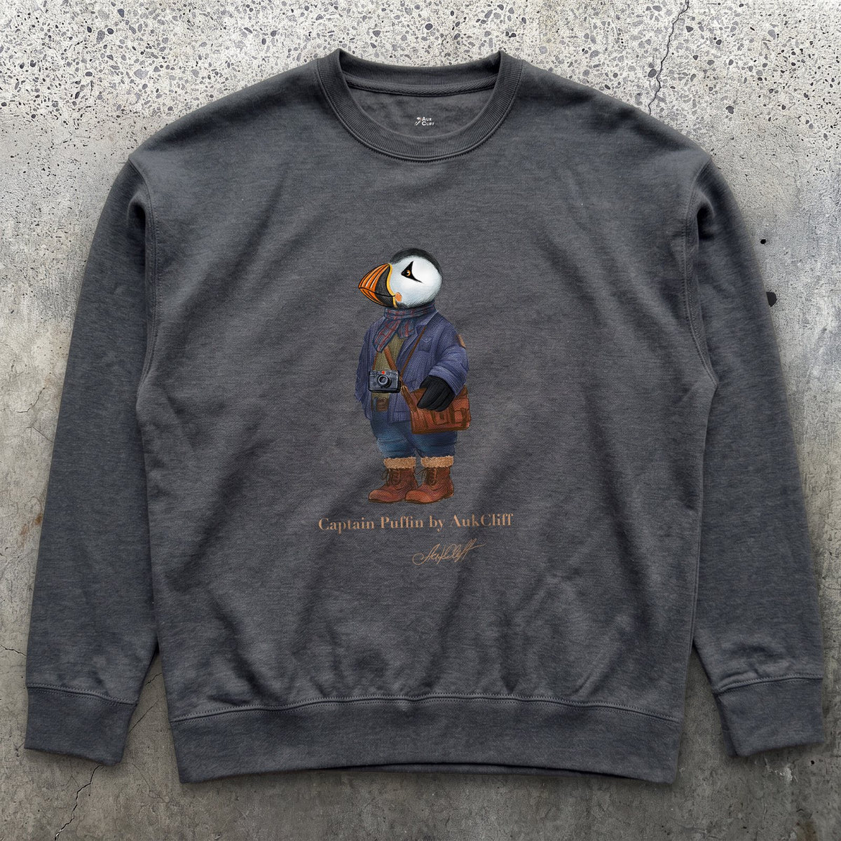 AukCliff Captain Puffin Sweatshirt Charcoal Heather / S Captain Puffin™ Street Photographer Sweatshirt