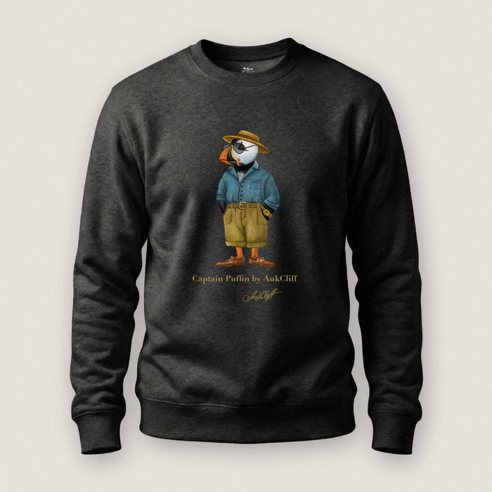 AukCliff Captain Puffin Sweatshirt Charcoal Heather / S Captain Puffin™ “Summer Scout” Sweatshirt