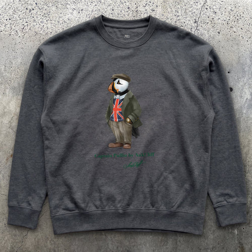 AukCliff Captain Puffin Sweatshirt Charcoal Heather / S Captain Puffin™ “The British Explorer” Sweatshirt