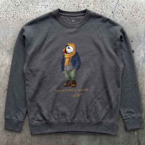 AukCliff Captain Puffin Sweatshirt Charcoal Heather / S Captain Puffin™ “The Winter Wanderer” Sweatshirt