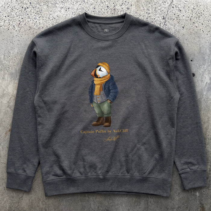 AukCliff Captain Puffin Sweatshirt Charcoal Heather / S Captain Puffin™ “The Winter Wanderer” Sweatshirt