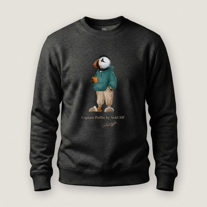 AukCliff® Captain Puffin Sweatshirt Charcoal Heather / S Captain Puffin™ “Trail Après” Sweatshirt