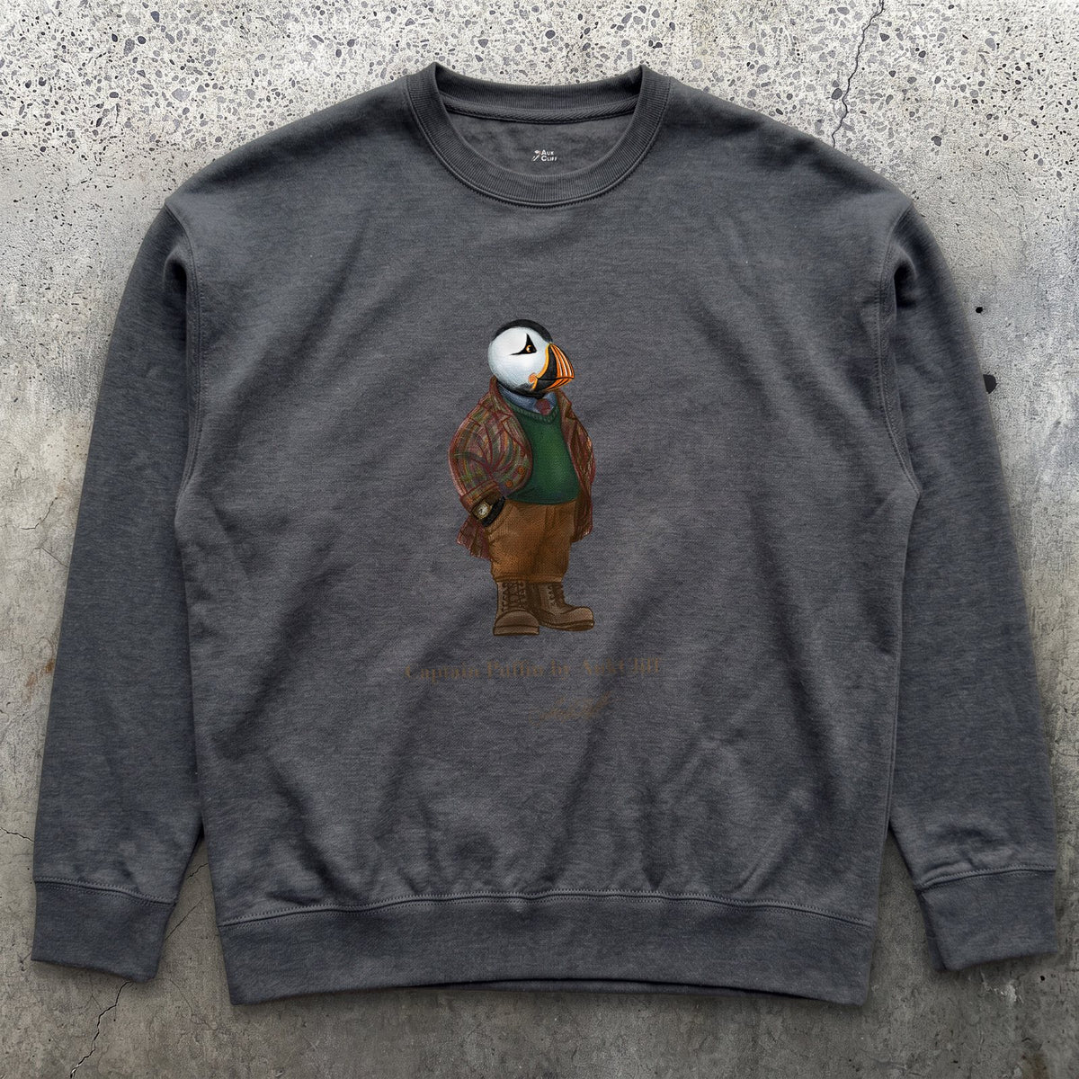 AukCliff® Captain Puffin Sweatshirt Charcoal Heather / S Captain Puffin™ “Wilderness Gentleman” Comfort Colors T-Shirt