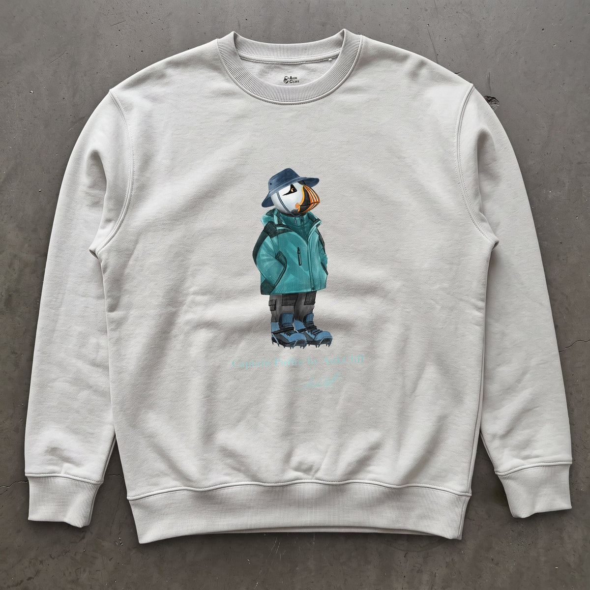 AukCliff® Captain Puffin Sweatshirt White / S Captain Puffin “Alpine Wayfarer” Sweatshirt