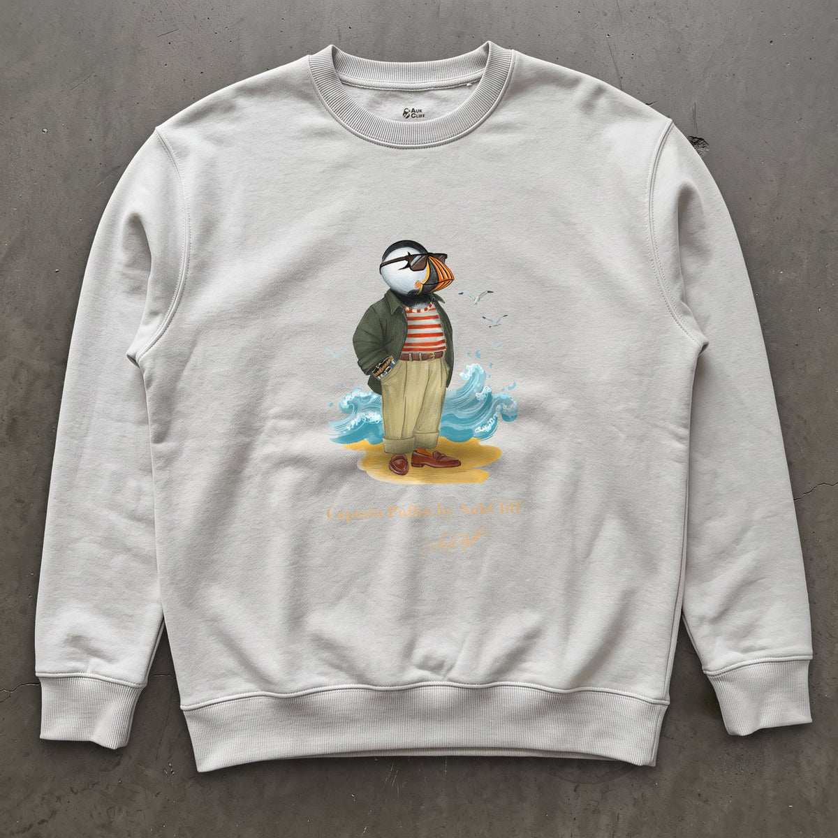 AukCliff Captain Puffin Sweatshirt White / S Captain Puffin™ Coastal Wanderer Sweatshirt