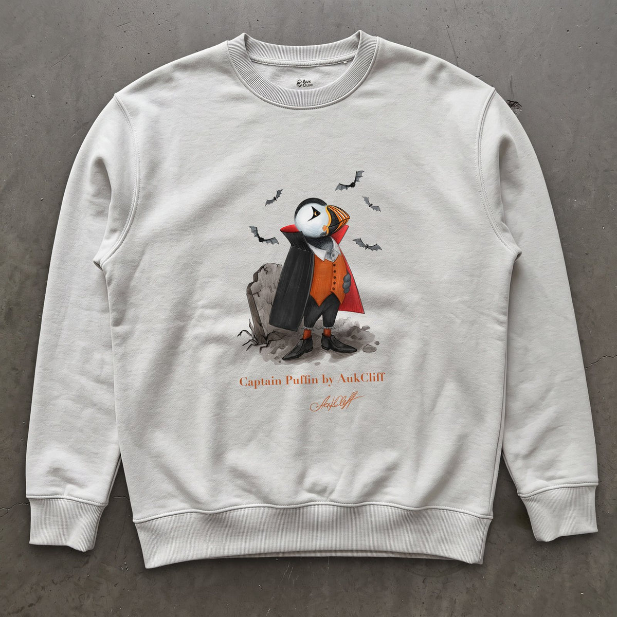 AukCliff Captain Puffin Sweatshirt White / S Captain Puffin™ "Count Dracula" Sweatshirt