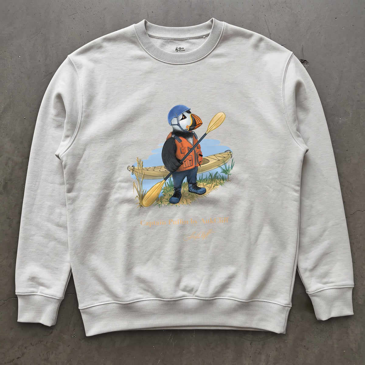 AukCliff Captain Puffin Sweatshirt White / S Captain Puffin™ Kayaker Sweatshirt