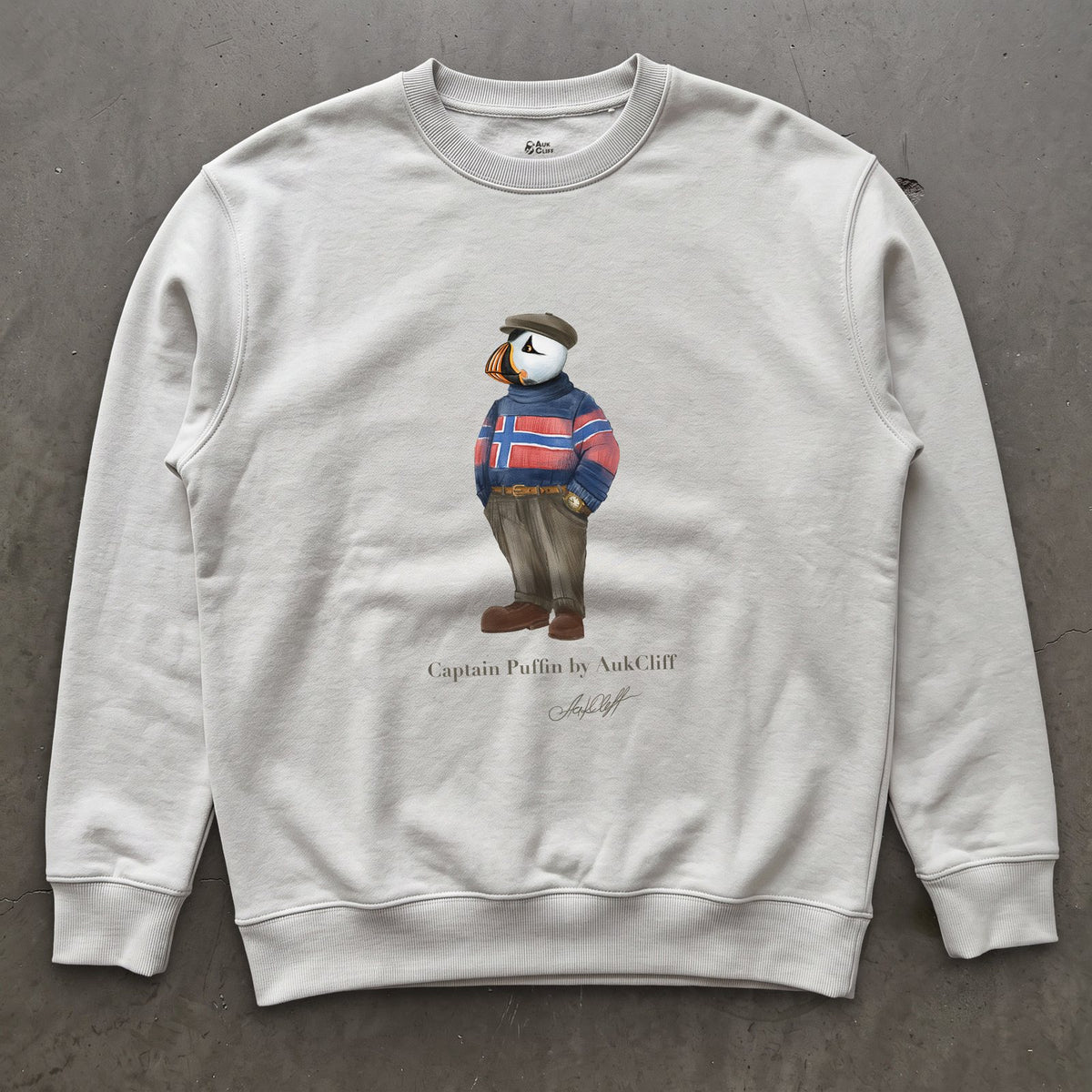 AukCliff Captain Puffin Sweatshirt White / S Captain Puffin™ “Nordic Wanderer” Sweatshirt