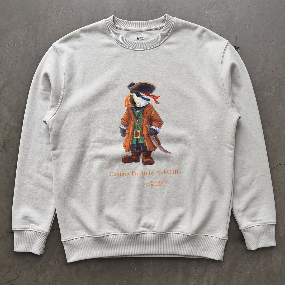AukCliff Captain Puffin Sweatshirt White / S Captain Puffin™ Pirate Sweatshirt