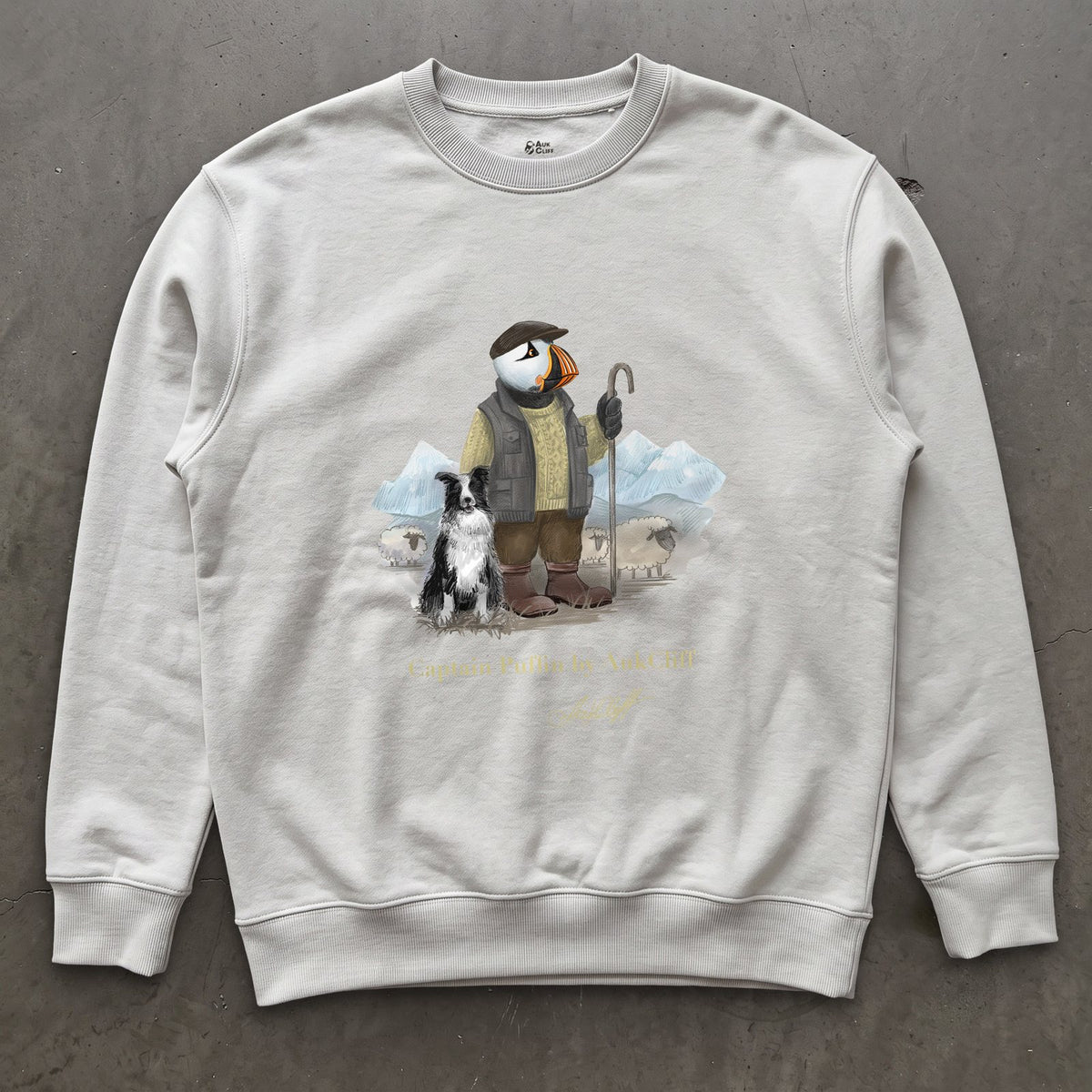 AukCliff Captain Puffin Sweatshirt White / S Captain Puffin™ “The Merino Farmer” Sweatshirt