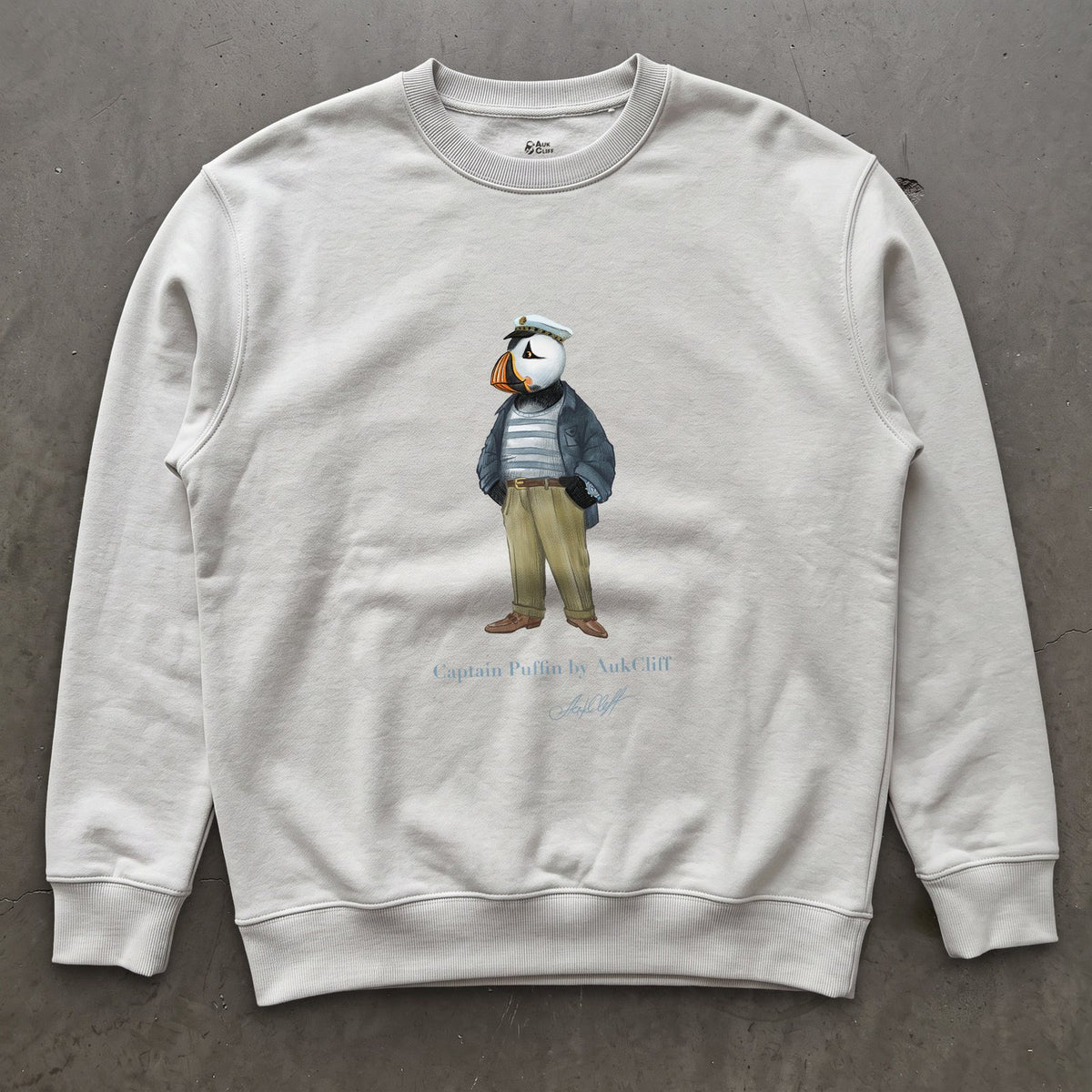 AukCliff Captain Puffin Sweatshirt White / S Captain Puffin™ “The Yacht Captain” Sweatshirt