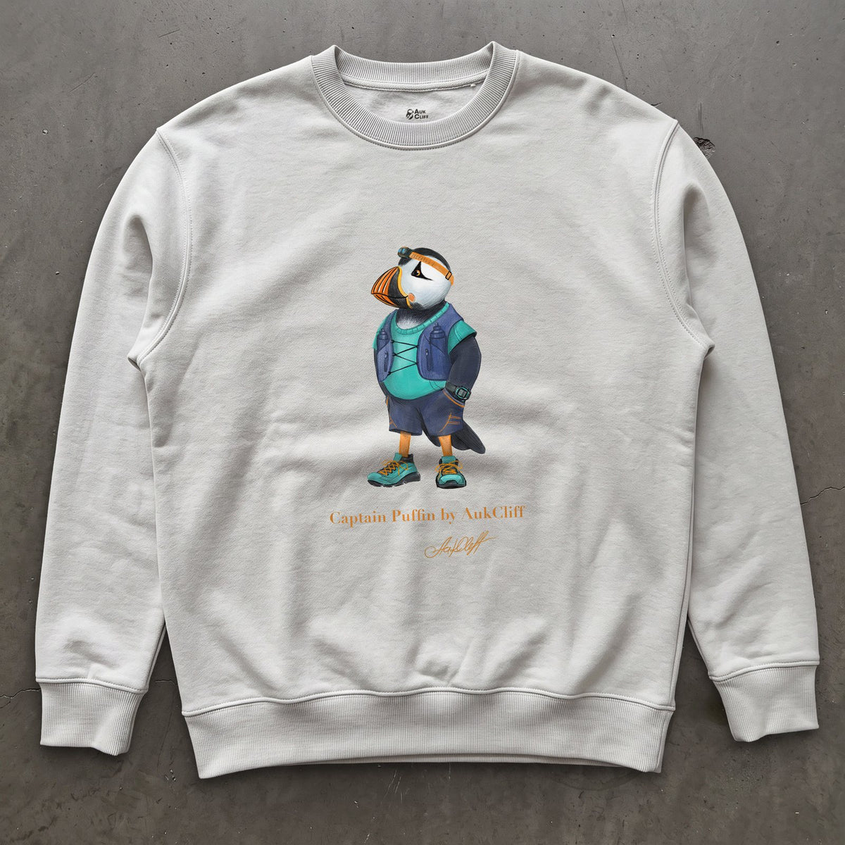 AukCliff Captain Puffin Sweatshirt White / S Captain Puffin™ Trail Runner Sweatshirt