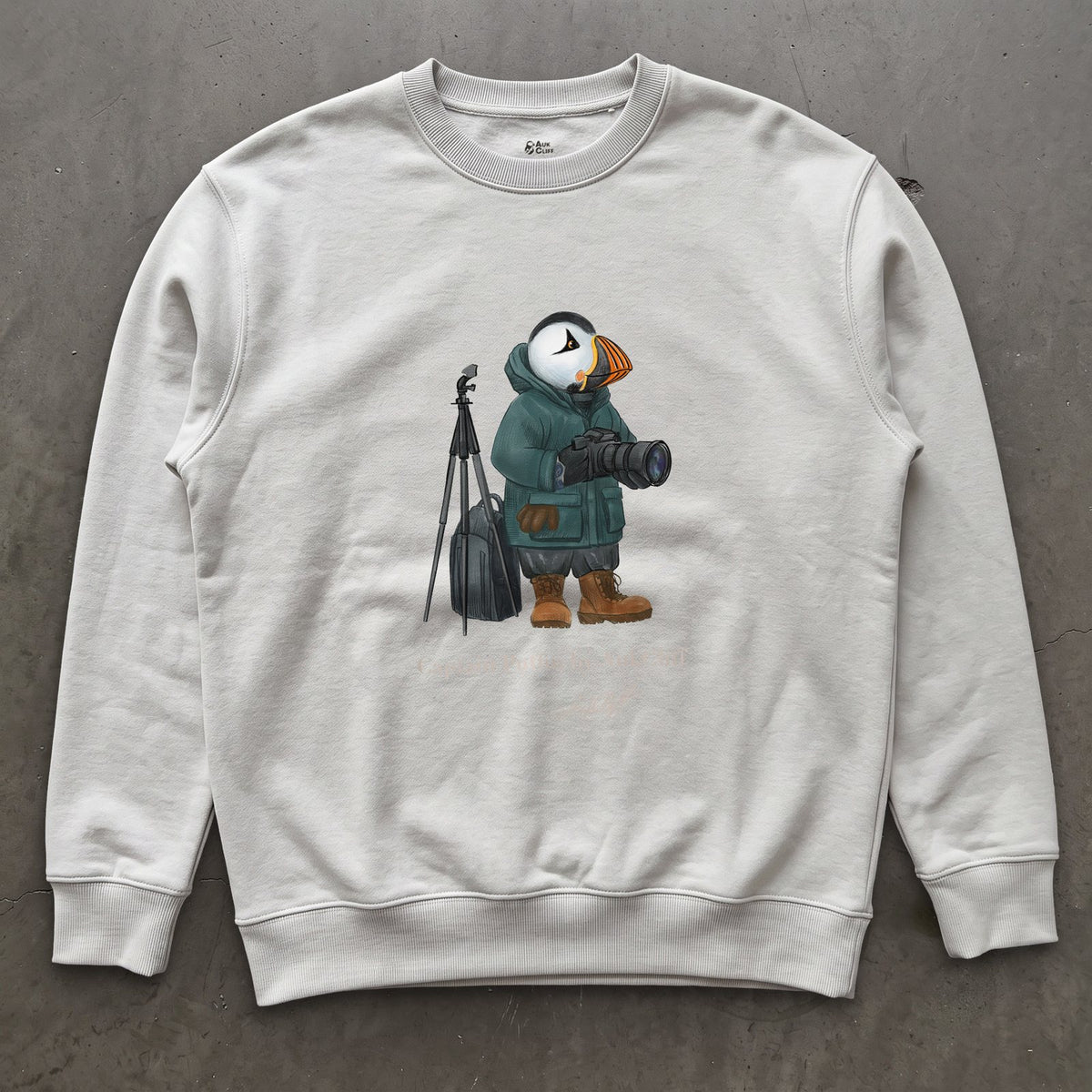 AukCliff Captain Puffin Sweatshirt White / S Captain Puffin™ Wildlife Photographer Sweatshirt