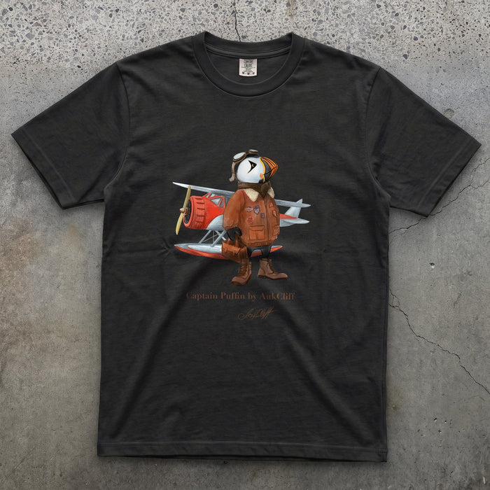 AukCliff Captain Puffin T-shirt Black / S Captain Puffin™ Bush Pilot Comfort Colors T-Shirt
