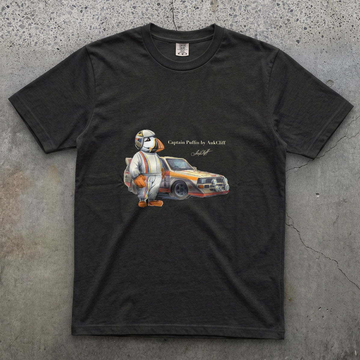 AukCliff Captain Puffin T-shirt Black / S Captain Puffin™ Rally Driver T-Shirt