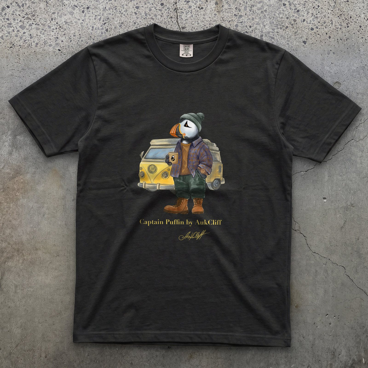 AukCliff Captain Puffin T-shirt Black / S Captain Puffin™ Van Life Comfort Colors T-Shirt