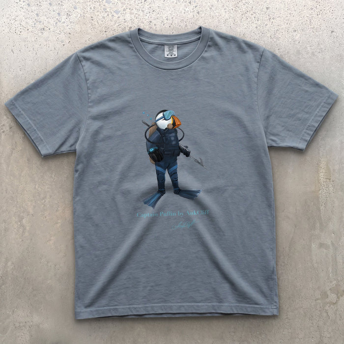 AukCliff Captain Puffin T-shirt Blue Jean / S Captain Puffin™ Scuba Diver Comfort Colors T-Shirt