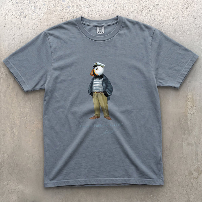 AukCliff Captain Puffin T-shirt Blue Jean / S Captain Puffin™ “The Yacht Captain” Comfort Colors T-Shirt