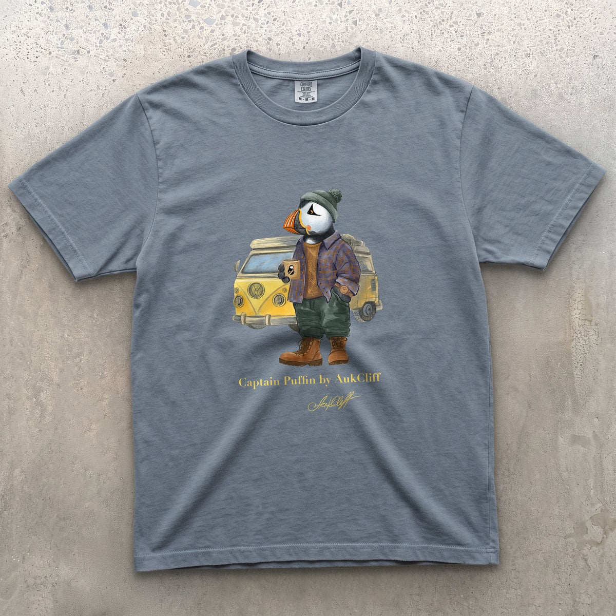 AukCliff Captain Puffin T-shirt Blue Jean / S Captain Puffin™ Van Life Comfort Colors T-Shirt