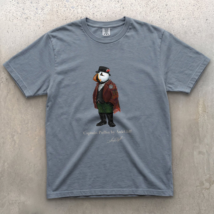 AukCliff® Captain Puffin T-shirt Blue Jean / S Captain Puffin™ Welsh Heritage Comfort Colors T-Shirt