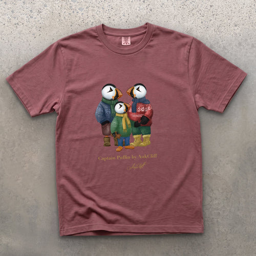 AukCliff Captain Puffin T-shirt Brick / S Captain Puffin™ “Festive Family” Comfort Colors T-Shirt