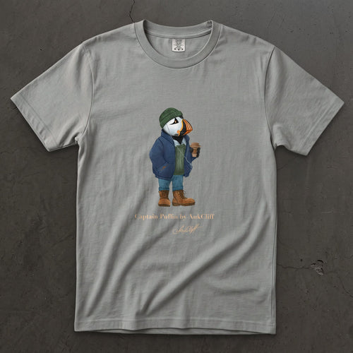 AukCliff Captain Puffin T-shirt Grey / S Captain Puffin™ Coffeehouse Comfort Colors T-Shirt