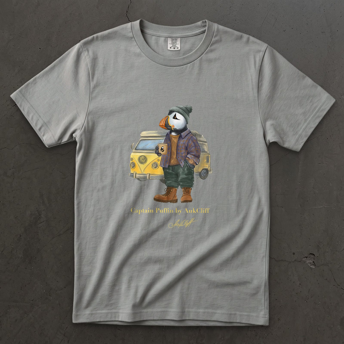 AukCliff Captain Puffin T-shirt Grey / S Captain Puffin™ Van Life Comfort Colors T-Shirt