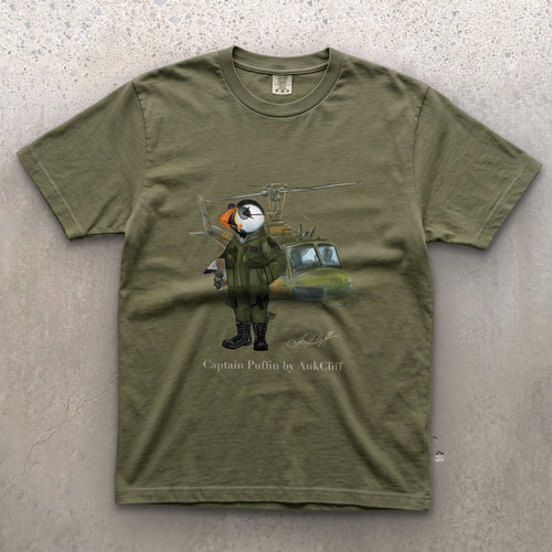 AukCliff® Captain Puffin T-shirt Moss / S Captain Puffin™ Airborne Comfort Colors T-Shirt