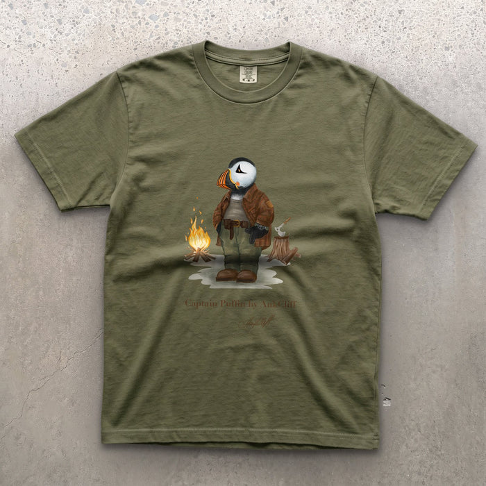 AukCliff Captain Puffin T-shirt Moss / S Captain Puffin™ Bushcraft Comfort Colors T-Shirt