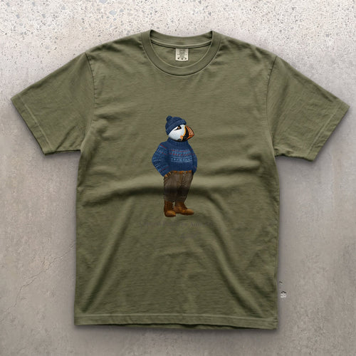 AukCliff Captain Puffin T-shirt Moss / S Captain Puffin™ “Faroe Islands Fisherman” Comfort Colors T-Shirt
