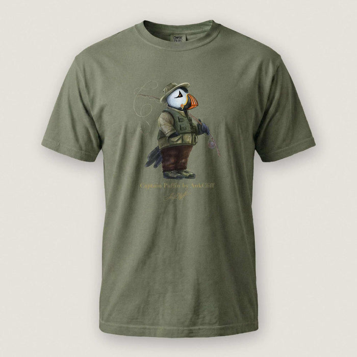 AukCliff Captain Puffin T-shirt Moss / S Captain Puffin™ Fly Fisherman Comfort Colors T-Shirt