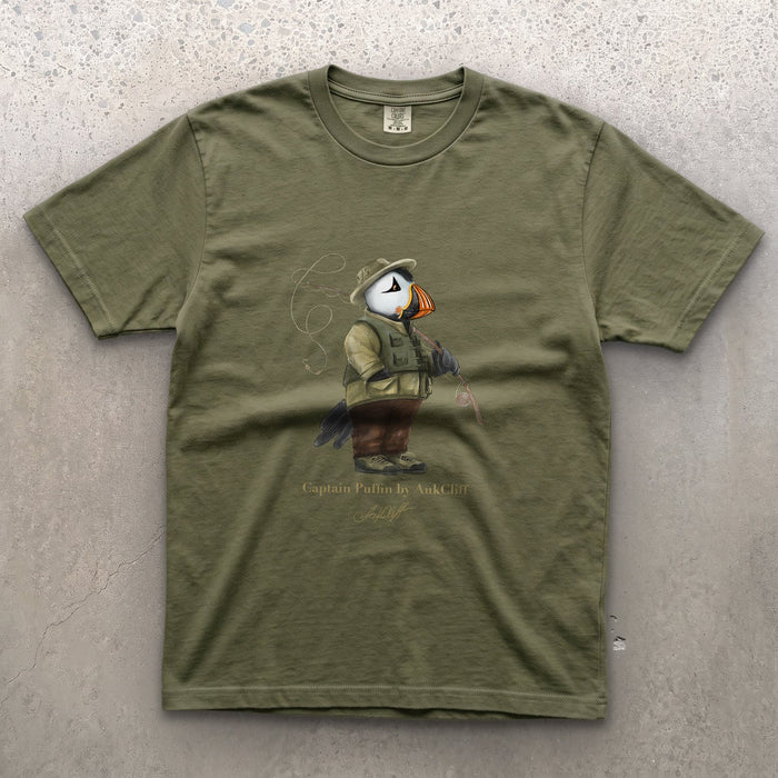 AukCliff Captain Puffin T-shirt Moss / S Captain Puffin™ Fly Fisherman Comfort Colors T-Shirt