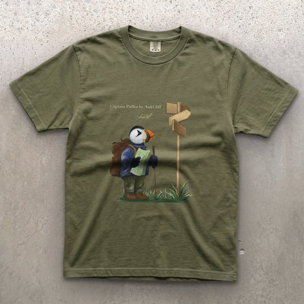 AukCliff Captain Puffin T-shirt Moss / S Captain Puffin™ Hiker Comfort Colors T-Shirt