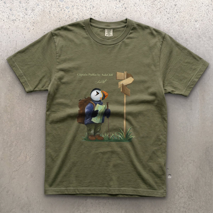 AukCliff Captain Puffin T-shirt Moss / S Captain Puffin™ Hiker Comfort Colors T-Shirt